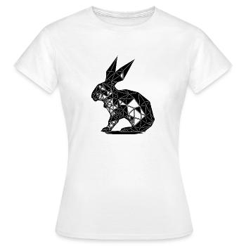 Géométrie Lapin Lignes Géométrie Lapin - T-shirt Femme - blanc - Devant - AI Model Female 172 dark (172cm)