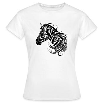 Wild Zebra Tattoo Style Lignes - T-shirt Femme - blanc - Devant - AI Model Female 172 dark (172cm)