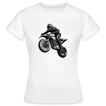 Machine de saut de route de terre de course de moto tout-terrain - T-shirt Femme - blanc - Devant - AI Model Female 172 dark (172cm)