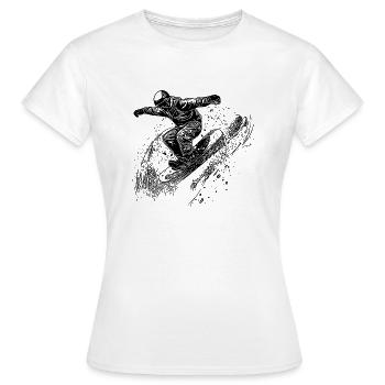 Tiefschnee Snowboard Move Ride Jump Style - Frauen T-Shirt - Weiß - Vorne - AI Model Female 172 dark (172cm)
