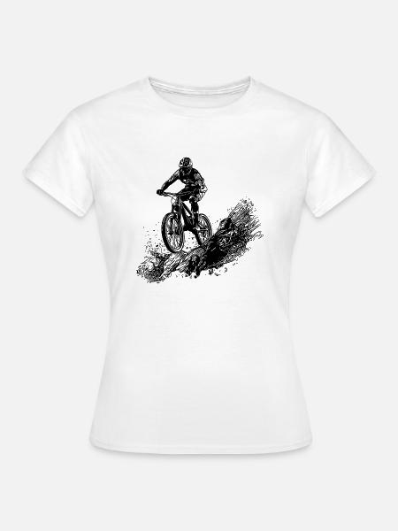 Radfahrer Schlamm Berg Abfahrt - Frauen T-Shirt - Weiß