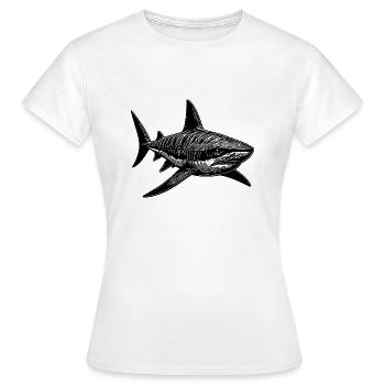 Großer Vintage Tigerhai Hai Lieblingstier - Frauen T-Shirt - Weiß - Vorne - AI Model Female 172 dark (172cm)