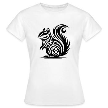 Niedliches Eichhörnchen in Tattoo Style - Frauen T-Shirt - Weiß - Vorne - AI Model Female 172 dark (172cm)