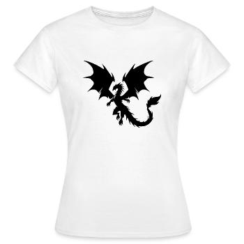 Dragon volant avec d’énormes ailes - T-shirt Femme - blanc - Devant - AI Model Female 172 dark (172cm)