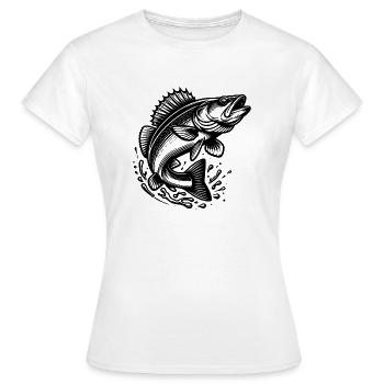 Poisson sandre sauteur - T-shirt Femme - blanc - Devant - AI Model Female 172 dark (172cm)
