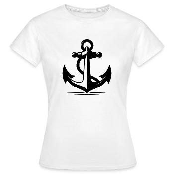 Vintage alter Anker mit dickem Tau Seil - Frauen T-Shirt - Weiß - Vorne - AI Model Female 172 dark (172cm)