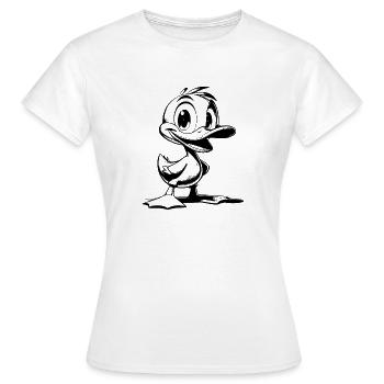 Dandiner le canard avec de grands pieds et un grand bec - T-shirt Femme - blanc - Devant - AI Model Female 172 dark (172cm)