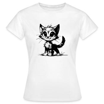 Dessins au crayon de bébé chats - T-shirt Femme - blanc - Devant - AI Model Female 172 dark (172cm)