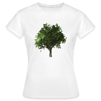 forest woods woodland wald tree baumstamm175 - Frauen T-Shirt - Weiß - Vorne - AI Model Female 172 dark (172cm)