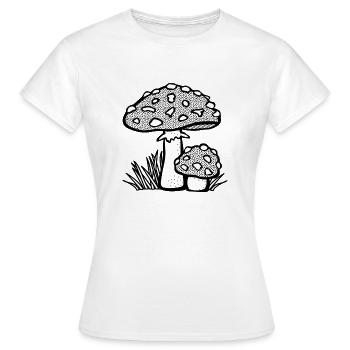 pilze mushrooms fungi veggie gemuese vegetables113 - Frauen T-Shirt - Weiß - Vorne - AI Model Female 172 dark (172cm)