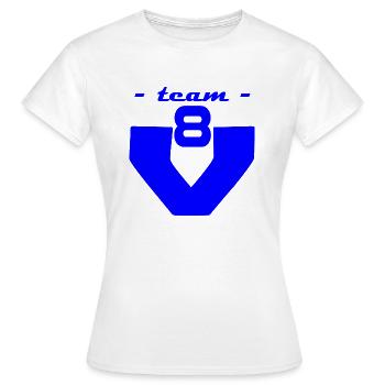 team v8 - T-shirt Femme - blanc - Devant - AI Model Female 172 dark (172cm)