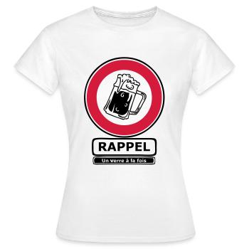 verre fois panneau interdiction rappe humour alcoo - T-shirt Femme - blanc - Devant - AI Model Female 172 dark (172cm)