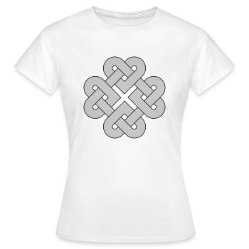 Nœud celtique avec des cœurs - T-shirt Femme - blanc - Devant - AI Model Female 172 dark (172cm)