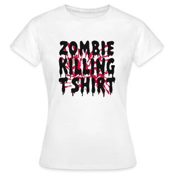 ZOMBIE HALLOWEEN T-SHIRT EVENEMENT CADEAU VAMPIRES - T-shirt Femme - blanc - Devant - AI Model Female 172 dark (172cm)