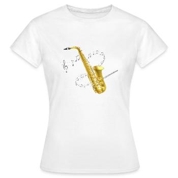 Saxophone music - Women's T-Shirt - white - Front - AI Model Female 172 dark (172cm)