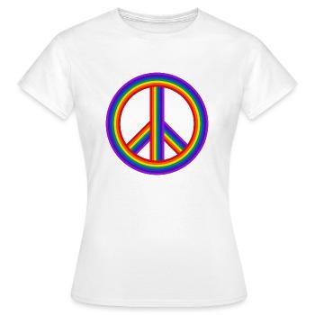 weltfrieden auf erden world peace on earth love144 - Frauen T-Shirt - Weiß - Vorne - AI Model Female 172 dark (172cm)