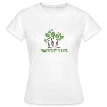 Powered by Plants - Women's T-Shirt - white - Front - AI Model Female 172 dark (172cm)
