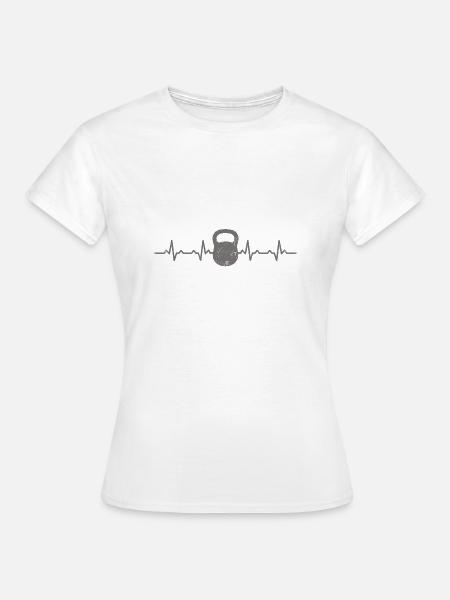 Kettle Bell Heartbeats Gifts - Frauen T-Shirt - Weiß