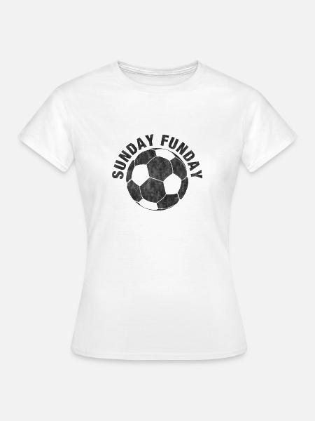 Sunday Funday - Fußball - Geschenkidee - Frauen T-Shirt - Weiß