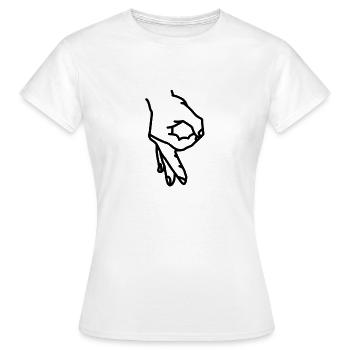 Cercle Jeu Gotcha Vous avez regardé Prank T-Shirt - T-shirt Femme - blanc - Devant - AI Model Female 172 dark (172cm)