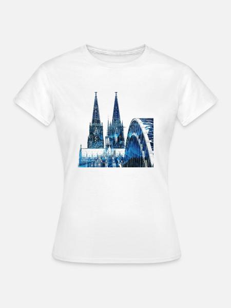 Köln Kölner Dom Deutschland Heimat Stadt Skyline - Frauen T-Shirt - Weiß