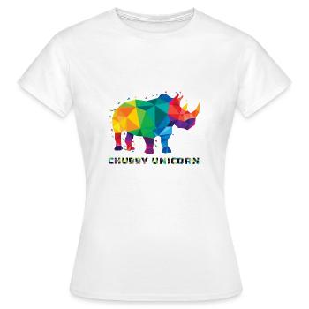 Chubby Unicorn colorful lettering - Women's T-Shirt - white - Front - AI Model Female 172 dark (172cm)