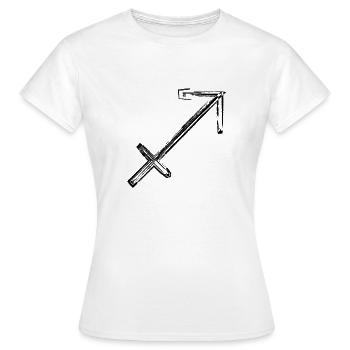 Zodiac Design SAGITTARIUS (Schütze) - Frauen T-Shirt - Weiß - Vorne - AI Model Female 172 dark (172cm)