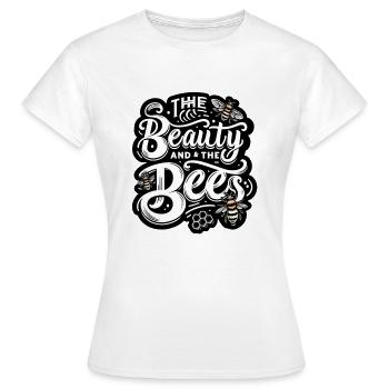 Beauty and the Bees in schwarz/weiß - Frauen T-Shirt - Weiß - Vorne - AI Model Female 172 dark (172cm)