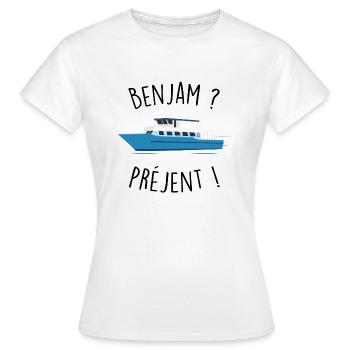 benjam préjent - T-shirt Femme - blanc - Devant - AI Model Female 172 dark (172cm)
