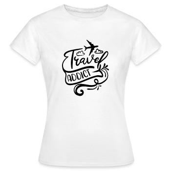 Travel addict - T-shirt Femme - blanc - Devant - AI Model Female 172 dark (172cm)