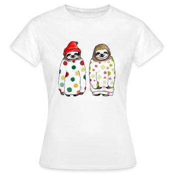 Kuschelige Faultiere - Frauen T-Shirt - Weiß - Vorne - AI Model Female 172 dark (172cm)