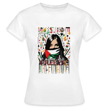 Palestine free 03 - Women's T-Shirt - white - Front - AI Model Female 172 dark (172cm)