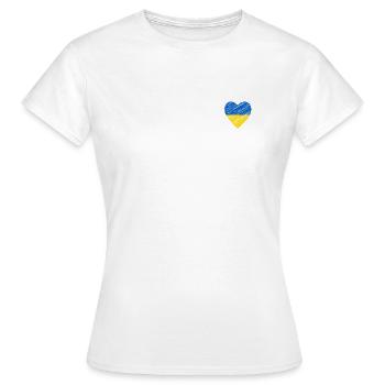 Solidarité et cœur pour l’Ukraine - T-shirt Femme - blanc - Devant - AI Model Female 172 dark (172cm)
