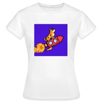 Pixel Hund auf Rakete Pixel Art - Frauen T-Shirt - Weiß - Vorne - AI Model Female 172 dark (172cm)