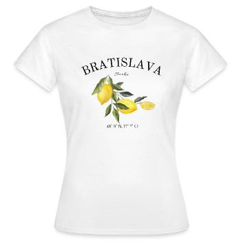 Bratislava - Slovaquie - Danube - Souvenir - Voyage - T-shirt Femme - blanc - Devant - AI Model Female 172 dark (172cm)