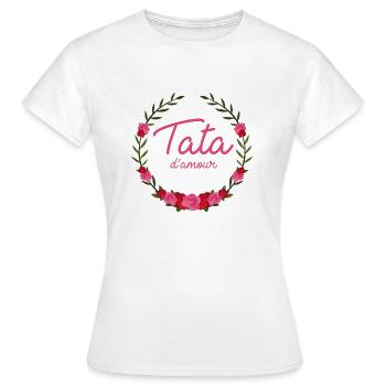 Tata d'amour - T-shirt Femme - blanc - Devant - AI Model Female 172 dark (172cm)