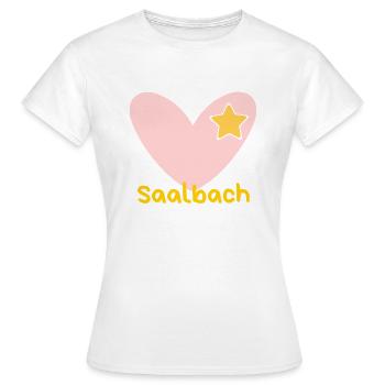 Saalbach - Alpes - Salzbourg - Ski - T-shirt Femme - blanc - Devant - AI Model Female 172 dark (172cm)