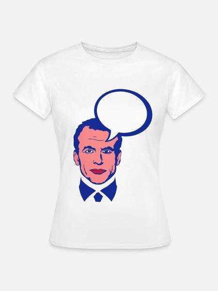 emmanuel macron president france bulle - T-shirt Femme - blanc