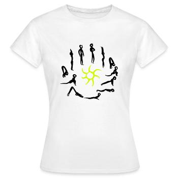 Yoga - Sun greeting - Women's T-Shirt - white - Front - AI Model Female 172 dark (172cm)