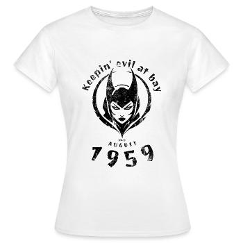 65. Geburtstag Tenir le mal à distance depuis 08/1959 - T-shirt Femme - blanc - Devant - AI Model Female 172 dark (172cm)