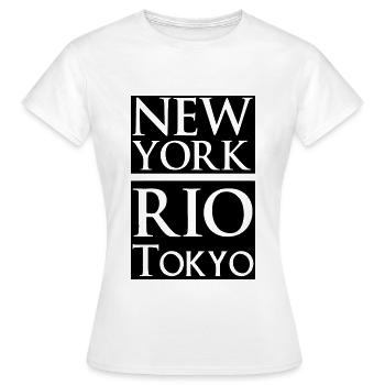 New York, Rio, Tokyo - T-shirt Femme - blanc - Devant - AI Model Female 172 dark (172cm)