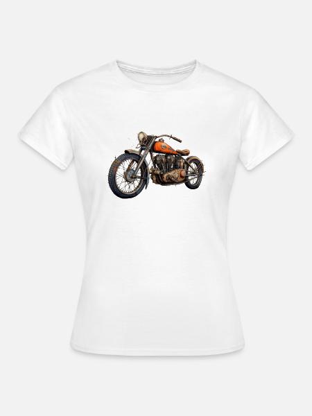 Altes Retro Motorrad Design - Frauen T-Shirt - Weiß