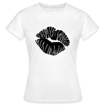 Kussmund - Frauen T-Shirt - Weiß - Vorne - AI Model Female 172 dark (172cm)