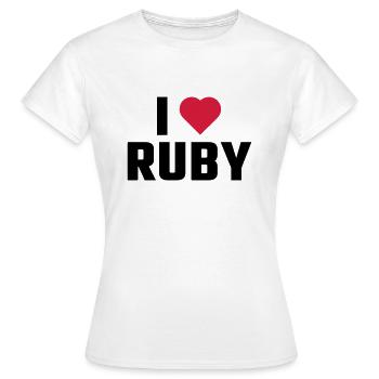 Ich liebe RUBIN - Frauen T-Shirt - Weiß - Vorne - AI Model Female 172 dark (172cm)