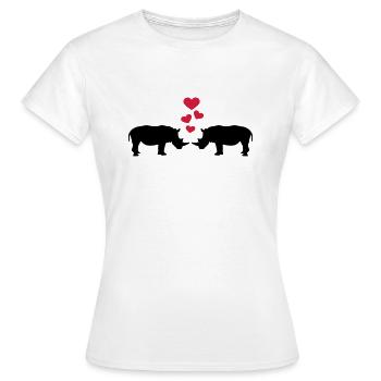 Nashorn - Frauen T-Shirt - Weiß - Vorne - AI Model Female 172 dark (172cm)