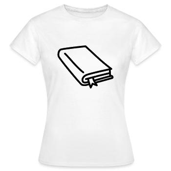 Livre avec marque-pages - T-shirt Femme - blanc - Devant - AI Model Female 172 dark (172cm)