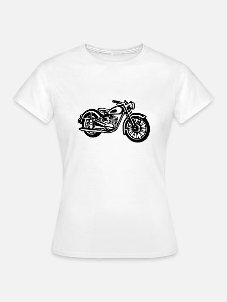 Motorrad / Classic Motorcycle 04_schwarz - Frauen T-Shirt - Weiß