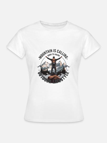 Mountain is Calling Outdoor - Frauen T-Shirt - Weiß