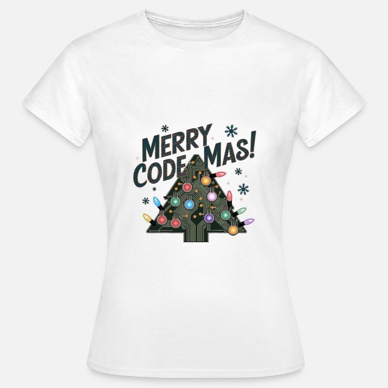 Christmas Merry Code Mas Festive Holidays - Women's T-Shirt - white