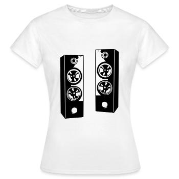Haut-parleurs, système audio musical - T-shirt Femme - blanc - Devant - AI Model Female 172 dark (172cm)